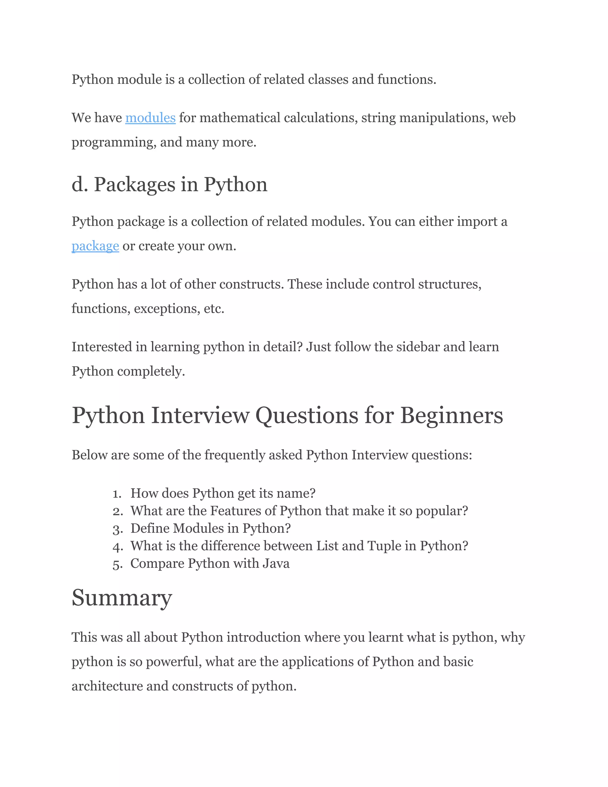 Introduction to Python | PDF