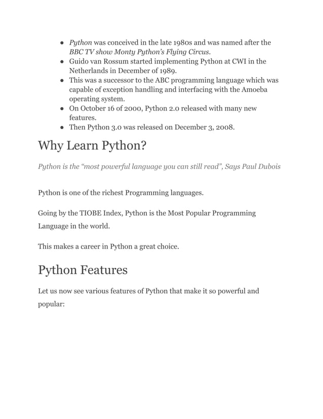 Introduction to Python | PDF