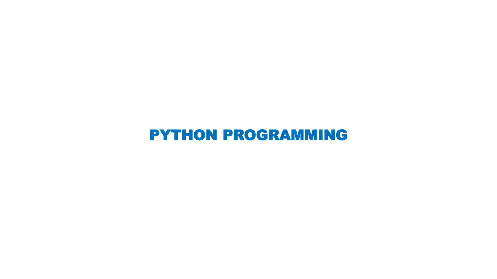 Introduction to Python Programming Basics | PPT