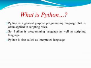 Python Tutorial | Python Programming Language | PPT