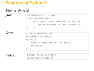 Ø Features of Python?-
 