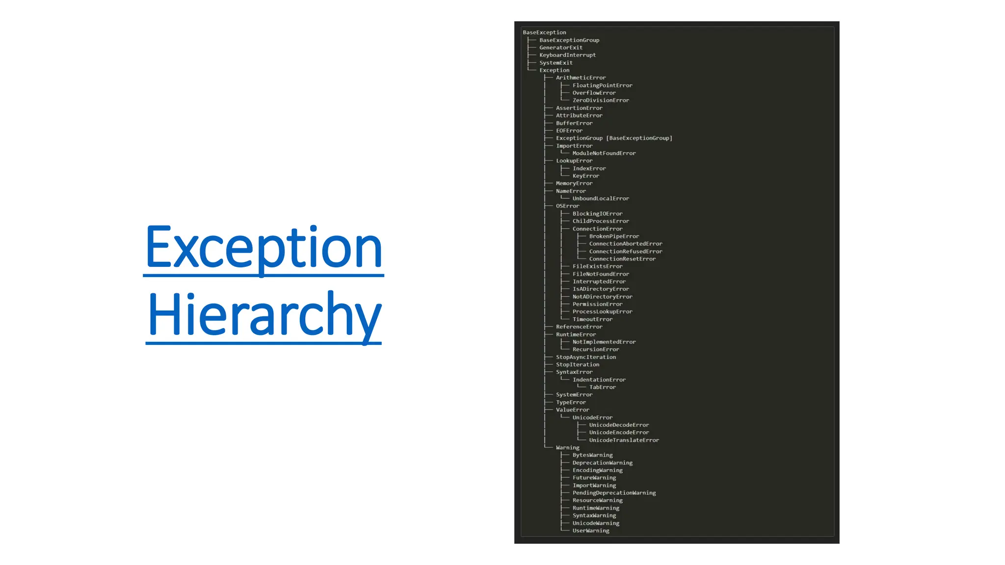 Exception Hierarchy 