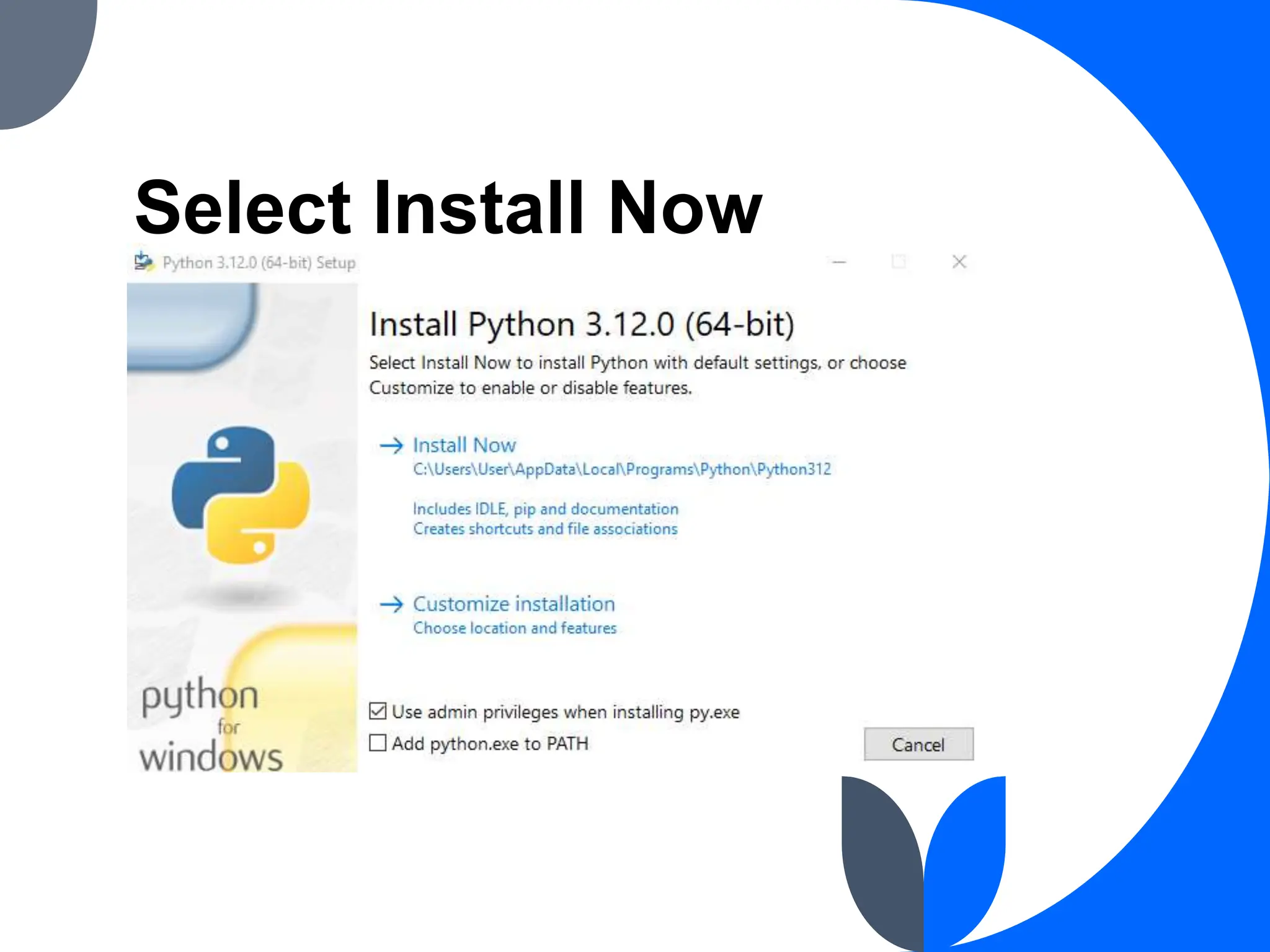 Select Install Now
 
