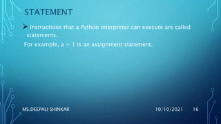 Basic concepts of python