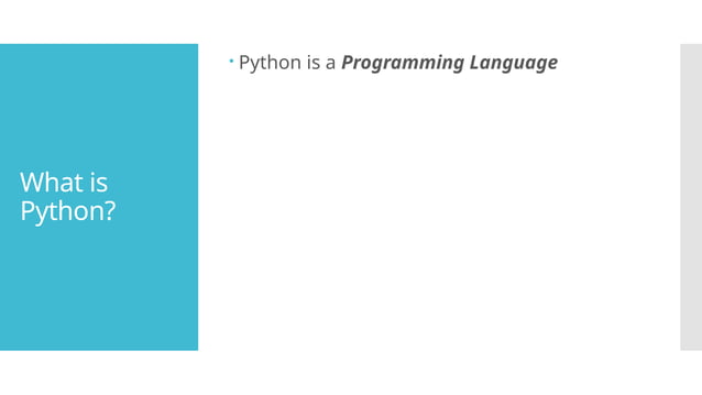 Introduction to Python External Course !!! | PPT