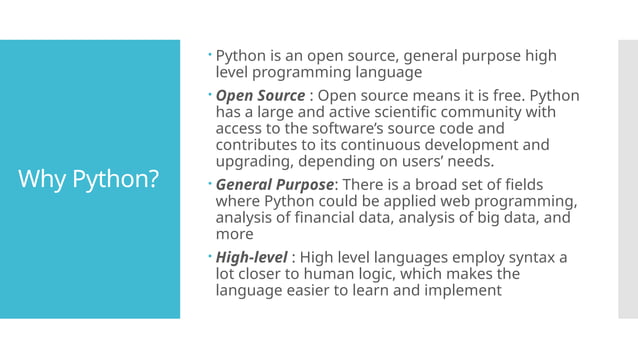 Introduction to Python External Course !!! | PPT