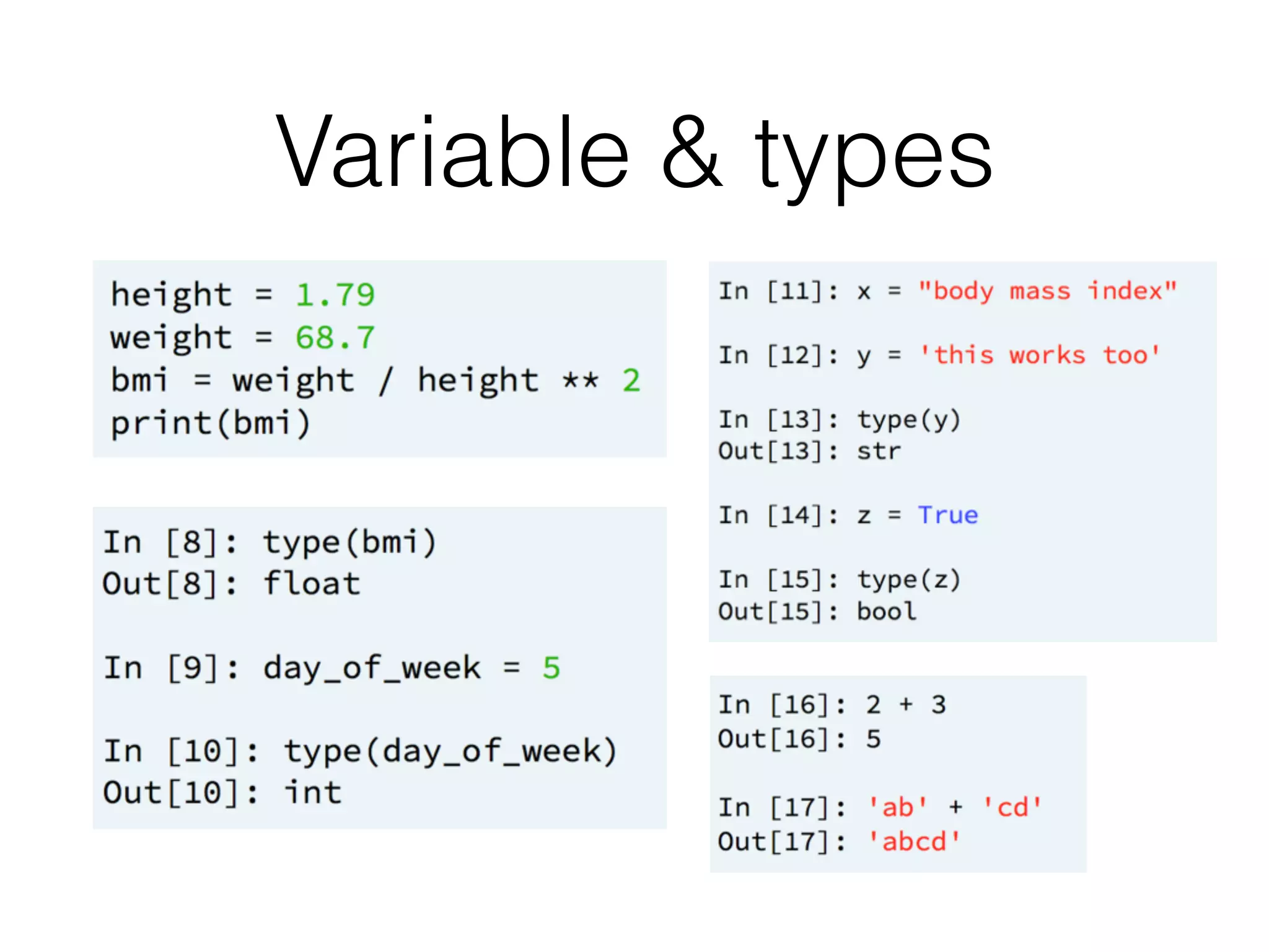Variable & types