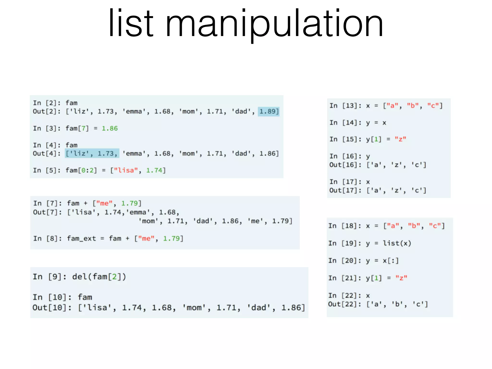 list manipulation