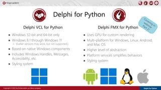 Introduction to Python GUI development with Delphi for Python - Part 1:   Delphi VCL for Python