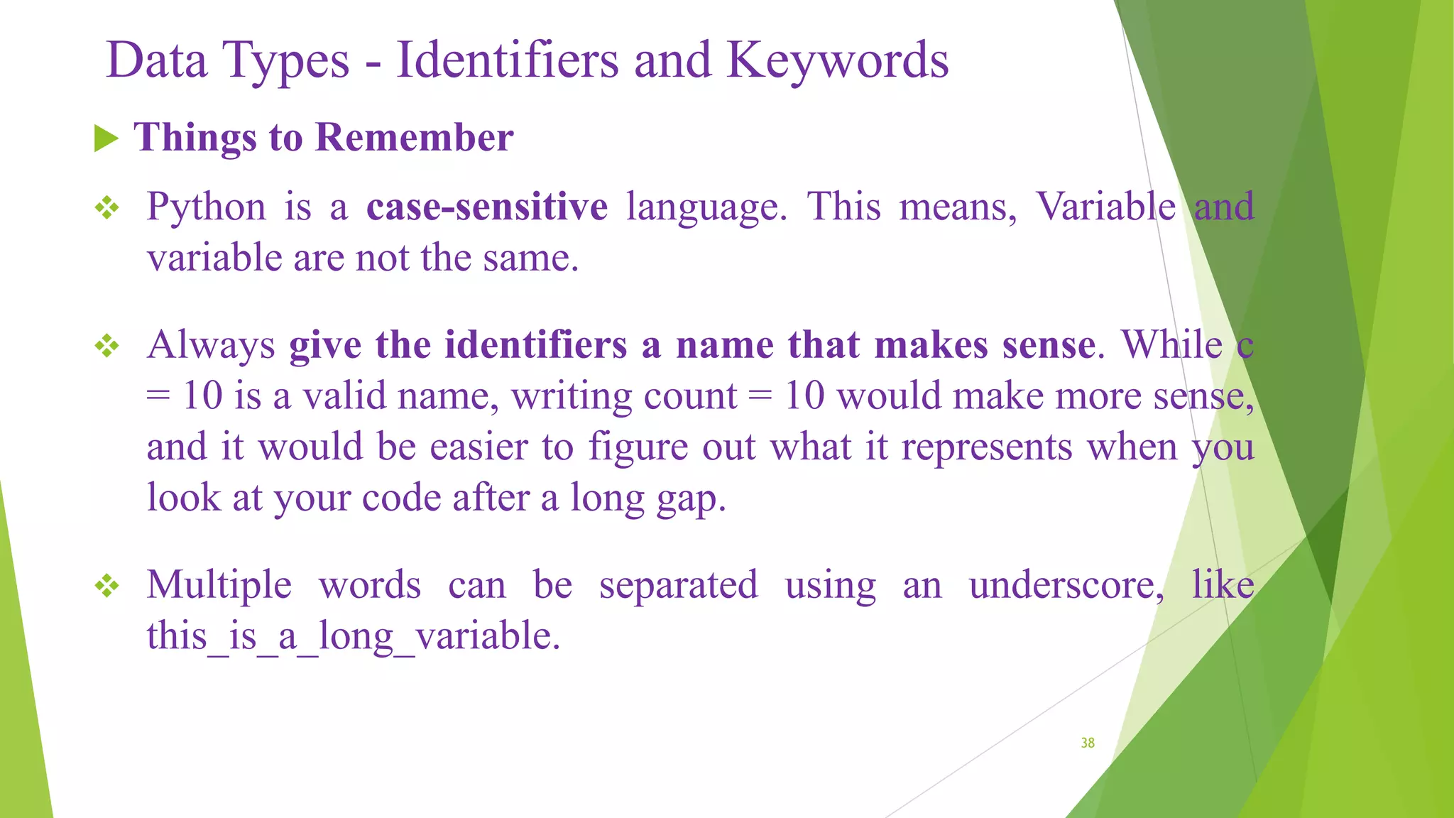 Introduction to python programming | PPT image.
