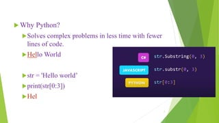 Introduction to python programming | PPT