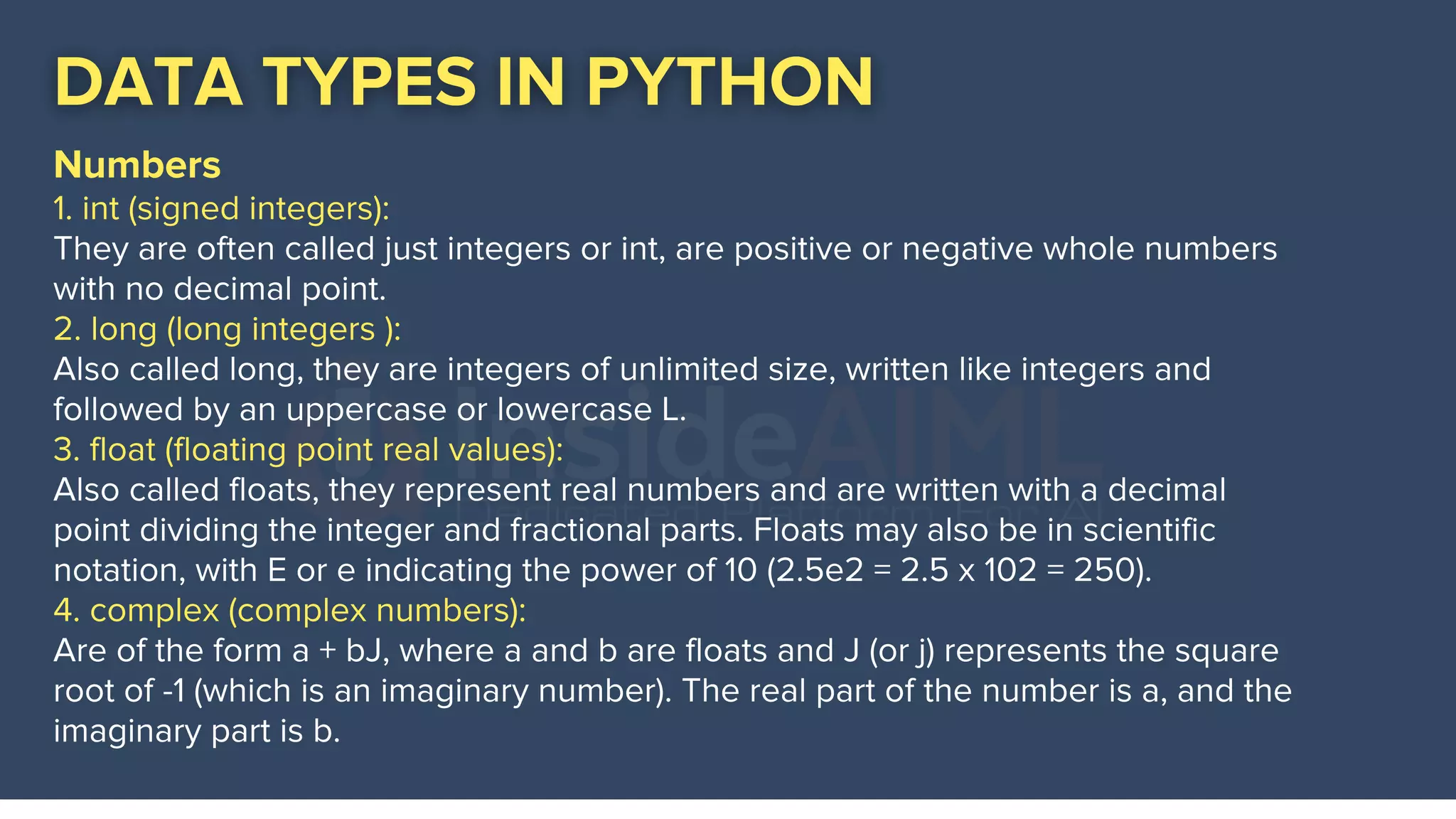 Introduction to Python Programming | InsideAIML | PPT