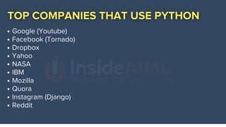 Introduction to Python Programming | InsideAIML
