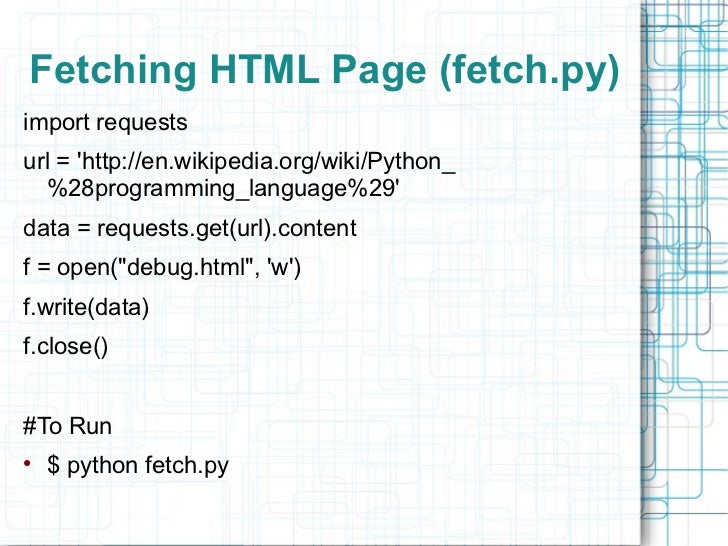 Introduction to python scrapping