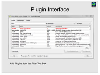 Plugin Interface
Add Plugins from the Filter Text Box
 