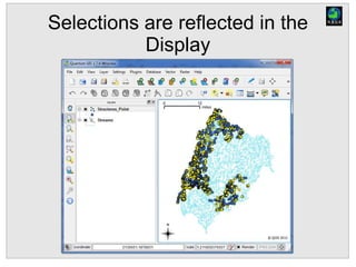 Selections are reflected in the
Display
 