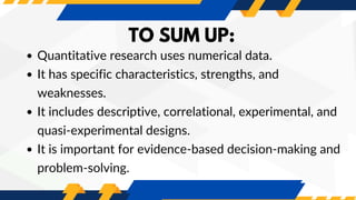 Comprehensive Introduction to Quantitative Research: Characteristics ...