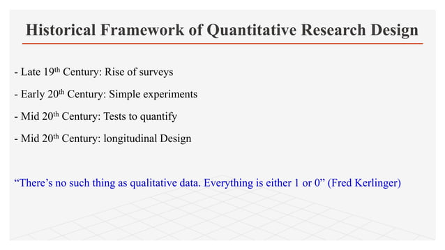 Introduction to quantitative research design | PPT