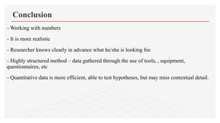 Quantitative Conclusion Example Introduction to quantitative research design | PDF