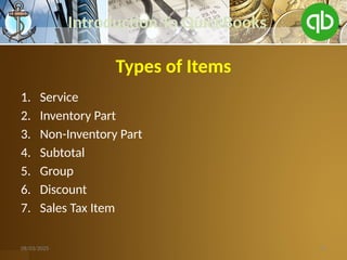 Quickbooks Types Introduction To QuickBooks for Beginners | PPTX