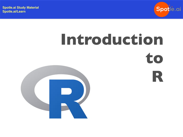Introduction To R | PPT