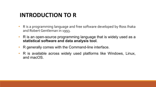 Introduction to R Programming | PPTX | Programming Languages | Computing
