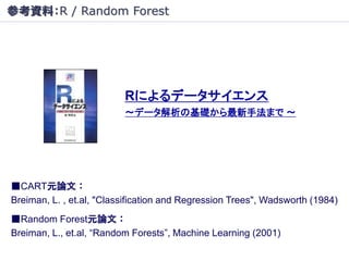 参考資料：R / Random Forest




                          Rによるデータサイエンス
                          ～データ解析の基礎から最新手法まで ～




■CART元...
