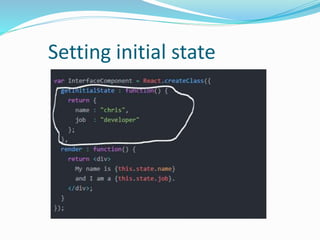 Setting initial state
 