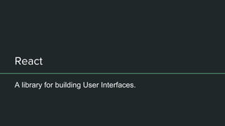 React
A library for building User Interfaces.
 