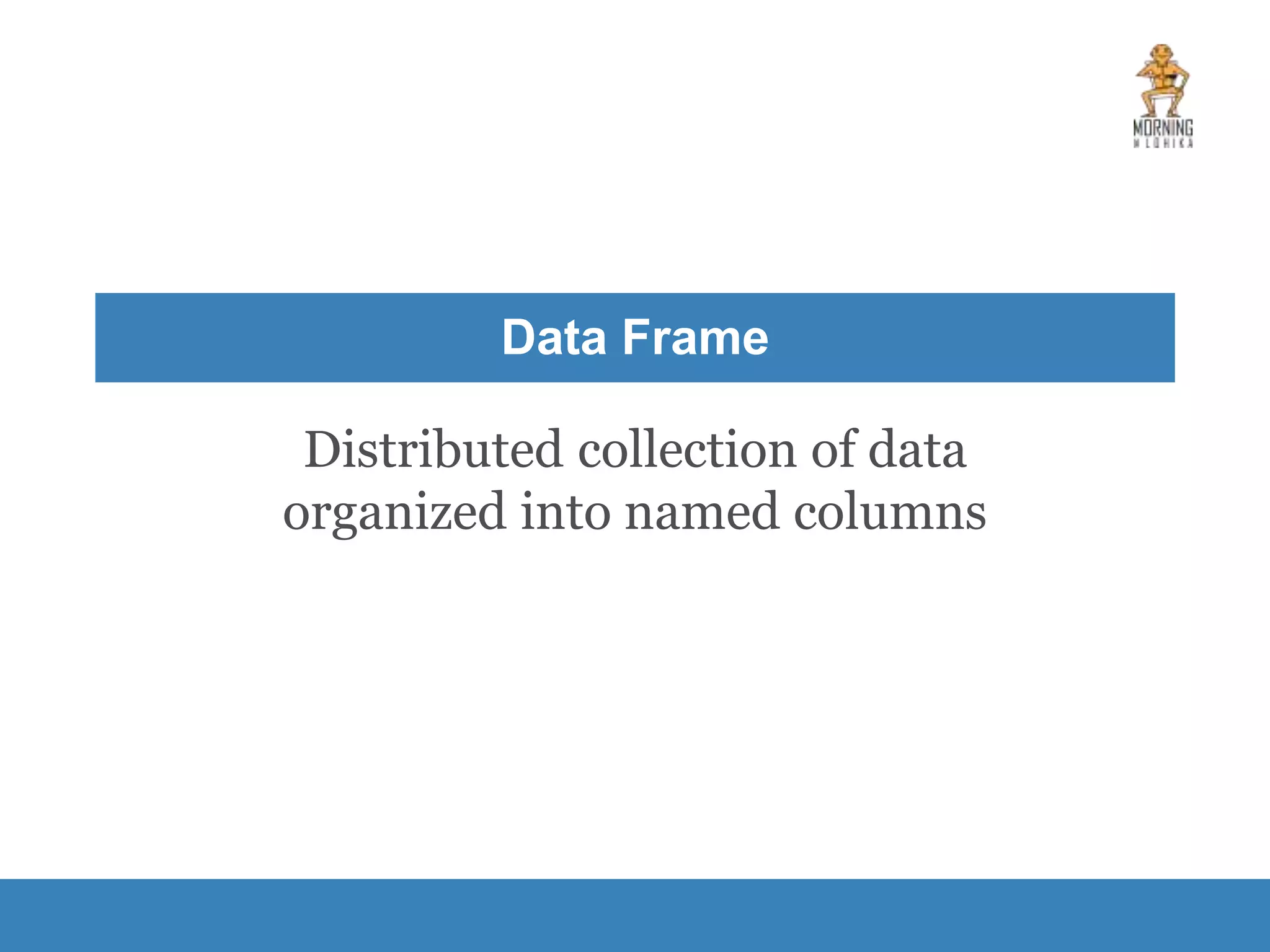 Distributed collection of data organized into named columns Data Frame 