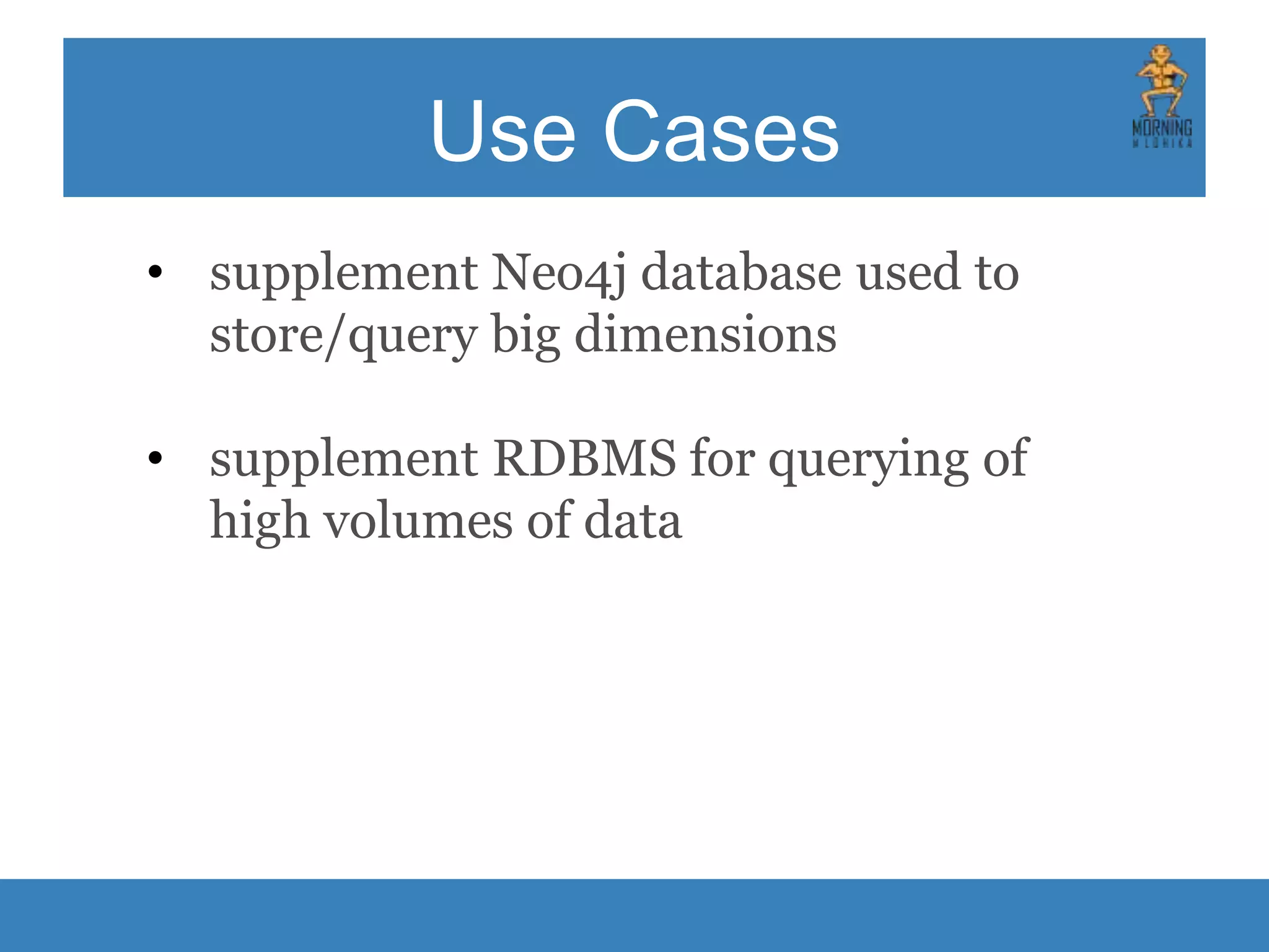 Use Cases • represent existing computational graph as flow of Spark-based operations • predictive analytics based on Spark MLib component 