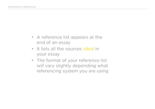 Introduction References Example Introduction to Referencing | PDF