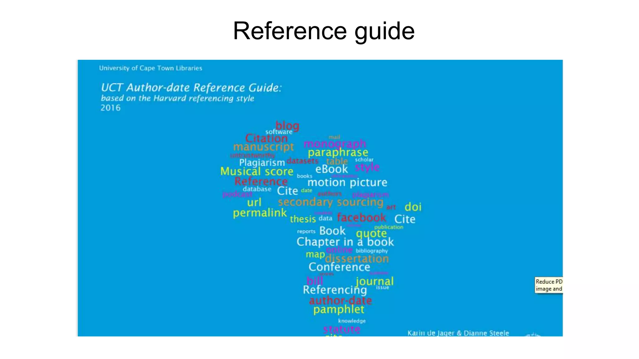 Reference guide
 