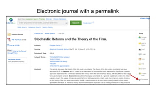 Electronic journal with a permalink
 