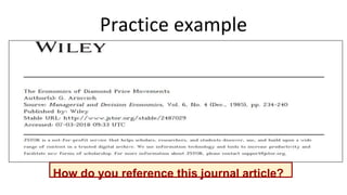 Practice example
How do you reference this journal article?
 