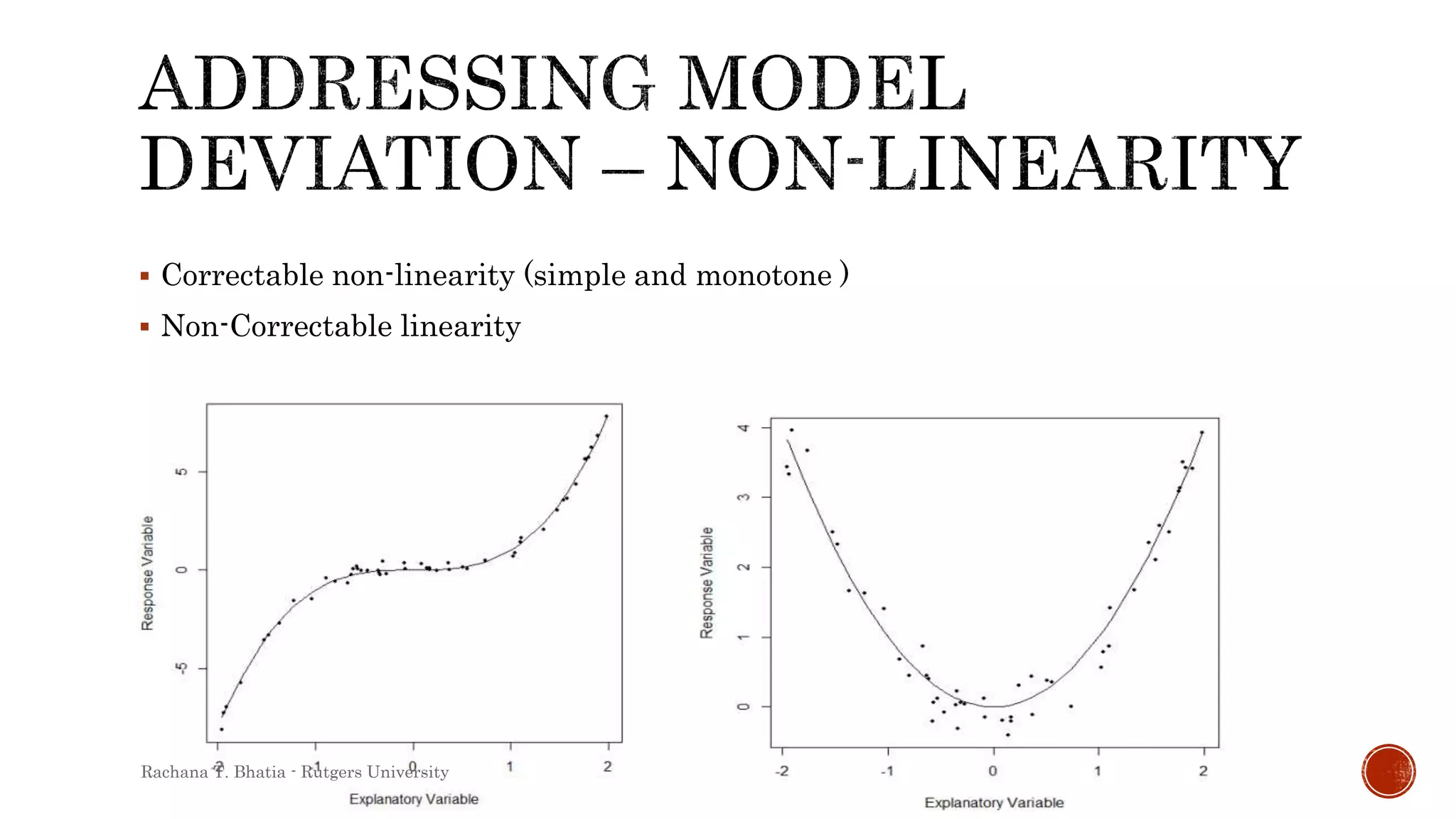  Correctable non-linearity (simple and monotone )
 Non-Correctable linearity
Rachana T. Bhatia - Rutgers University
 
