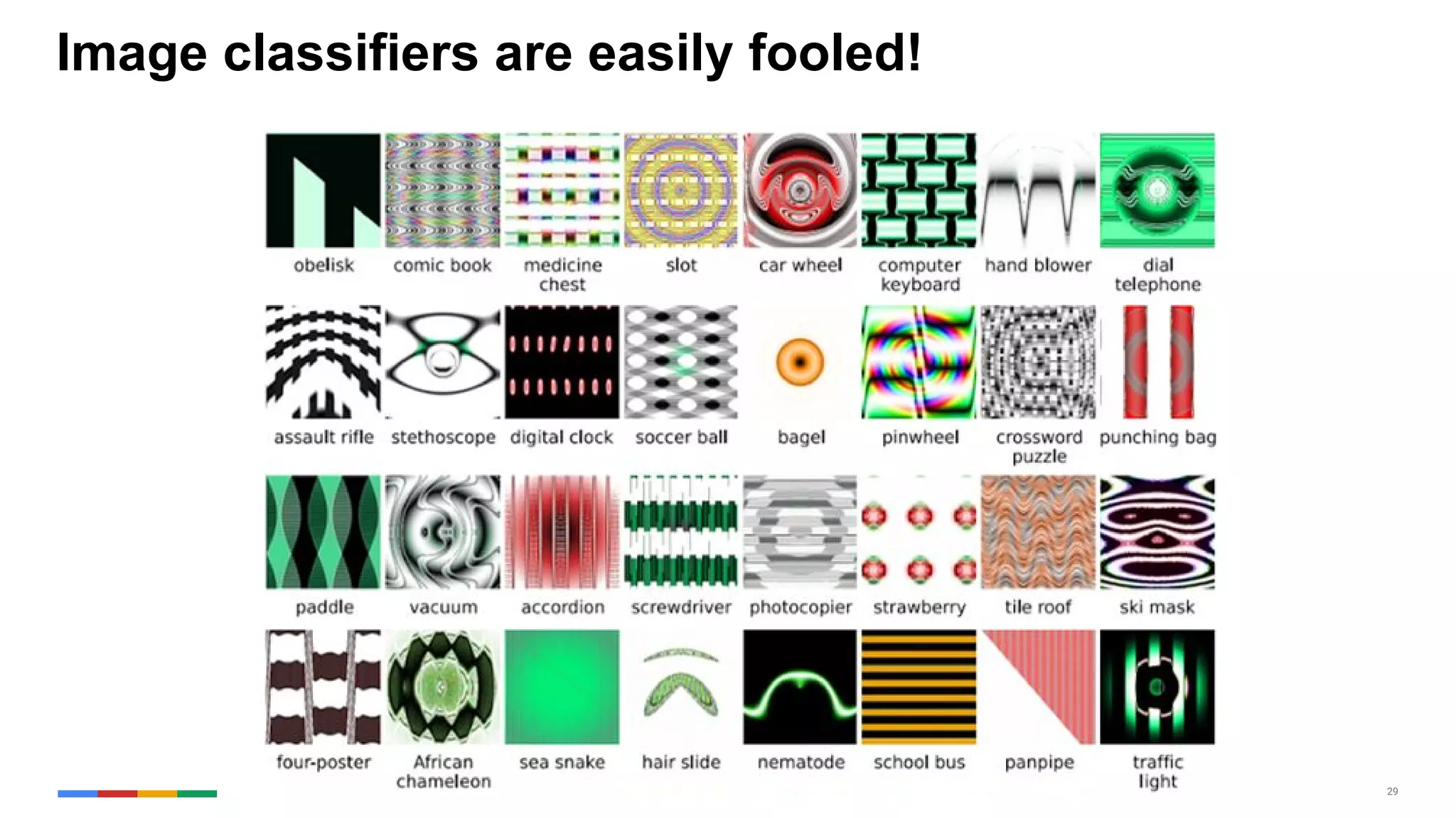 29
Image classifiers are easily fooled!
 
