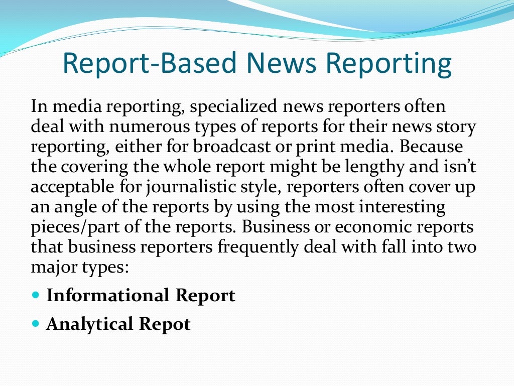 Introduction to Report Based News Reporting by Hoem Seiha