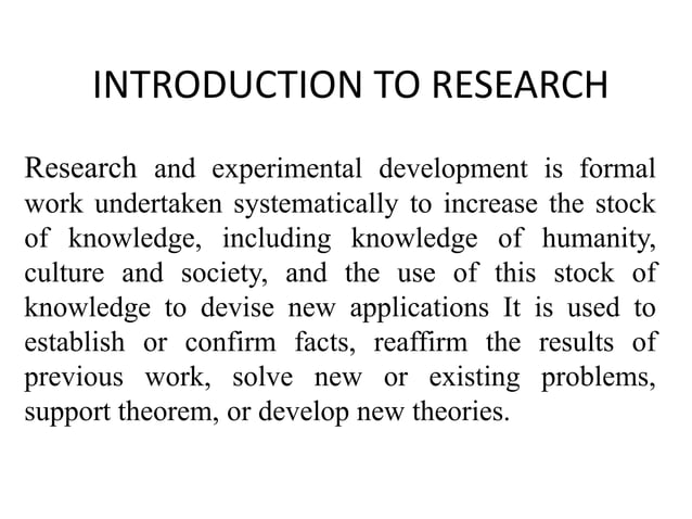 introduction of research meaning
