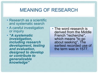 Introduction to research | PPTX