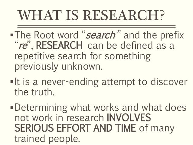 Introduction to research