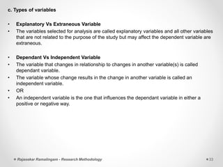 Extraneous Variable Types Introduction to research methodology | PPTX