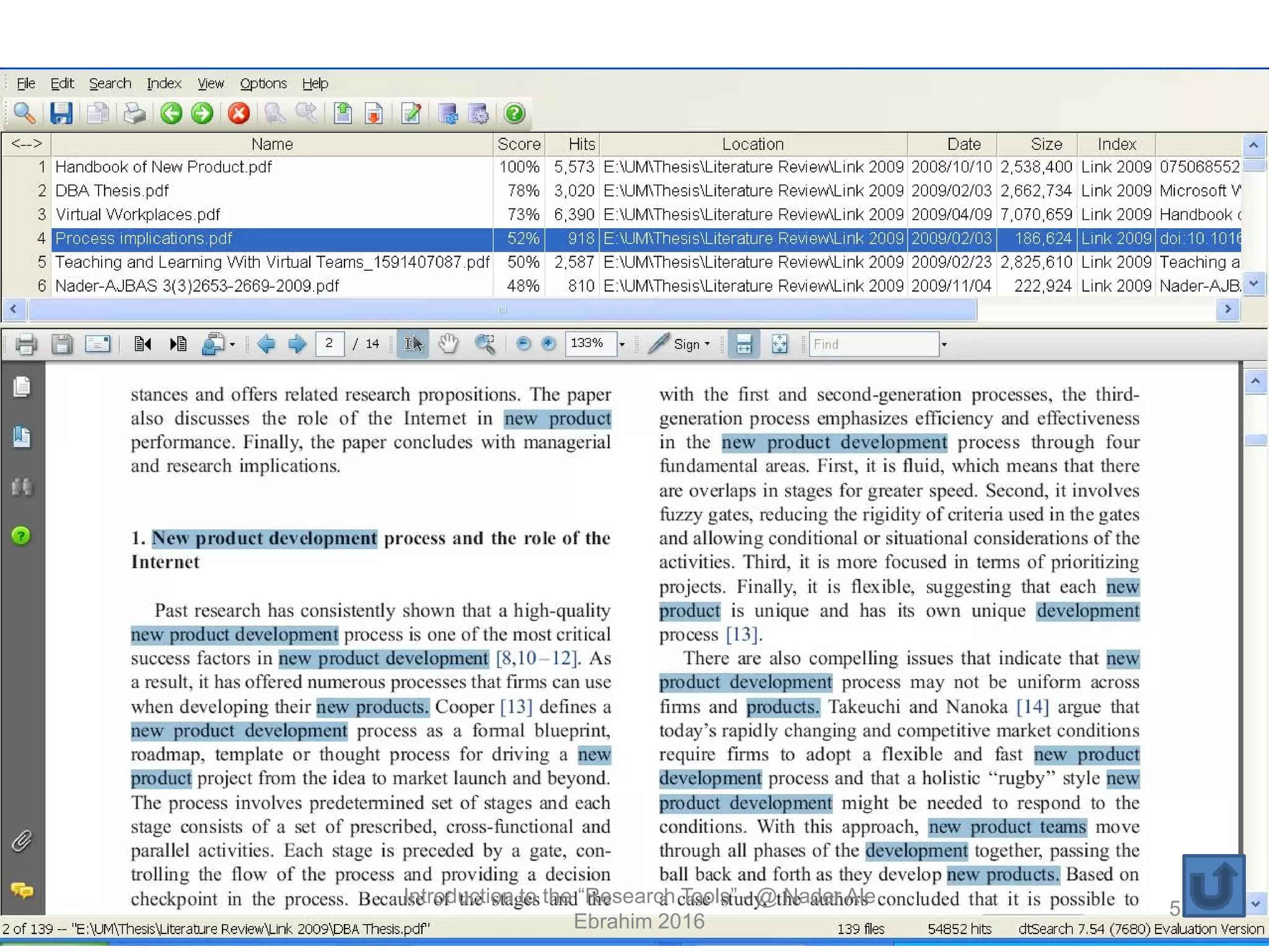 Introduction to the “Research Tools” - @ Nader Ale
Ebrahim 2016
51
 