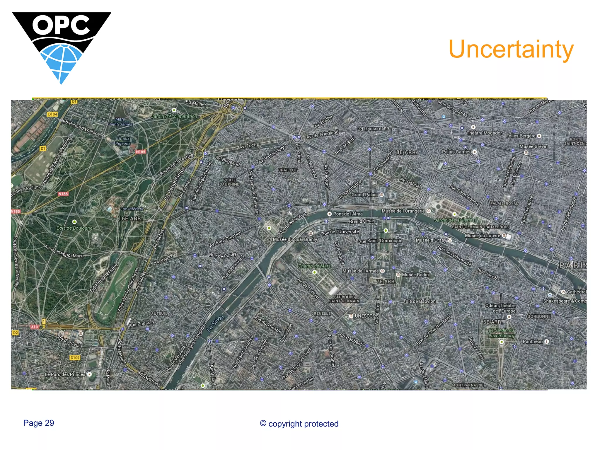 Uncertainty 
Kensington Gardens River Thames 
Well 1 Well 2 
Kensington Gardens River Thames 
Page 29 © copyright protected 
 