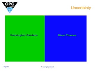 Uncertainty 
Kensington Gardens River Thames 
Well 1 Well 2 
Kensington Gardens River Thames 
Page 26 © copyright protected 
 