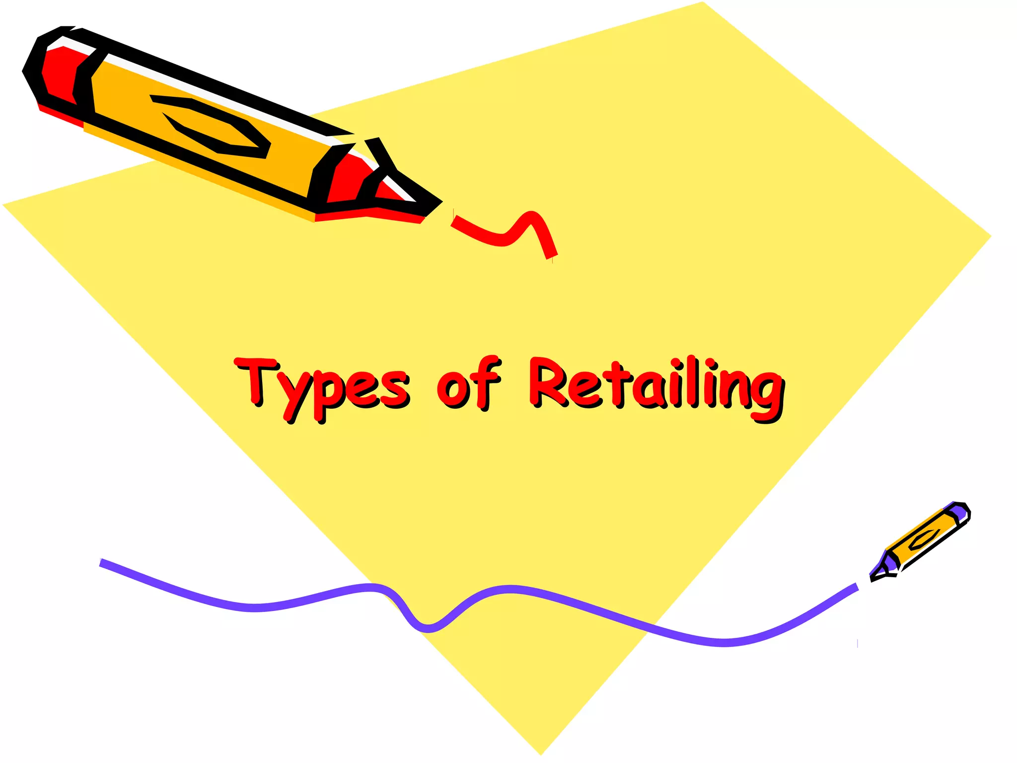 Types of RetailingTypes of Retailing
 