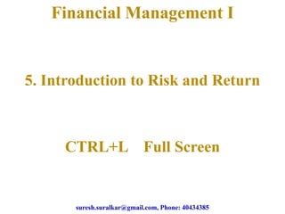 Introduction to risk and return   1