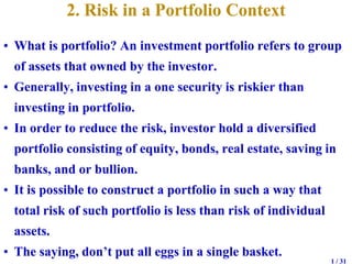 Introduction to risk and return   2