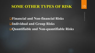 Non Financial Risk Examples Introduction to risk management and insurance | PDF