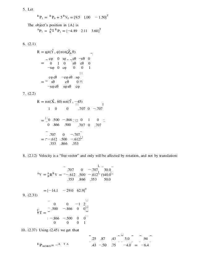craig introduction to robotics